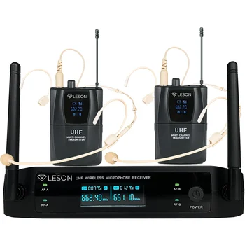 Sistema de Microfone Duplo Sem Fio Leson LS962 Bege (normal)