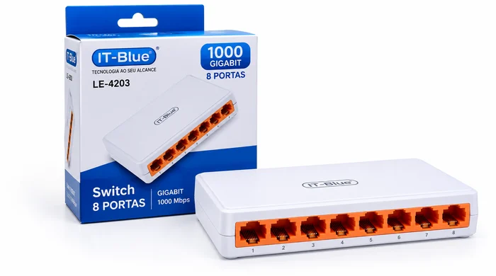 Switch Gigabit IT-Blue com Embalagem