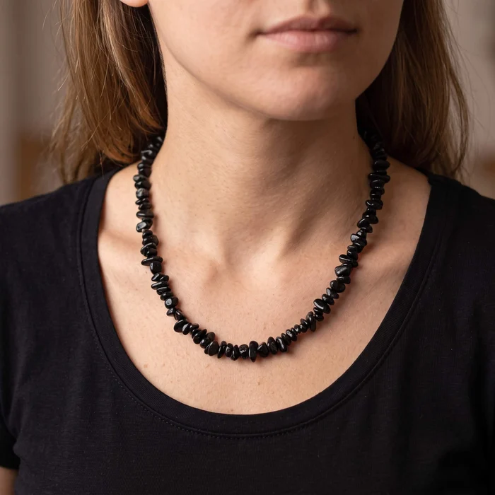 Colar Choker de Obsidiana Negra12
