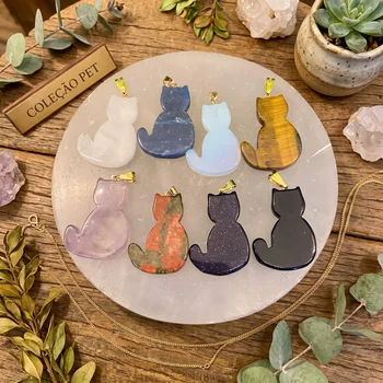 Pingente de Gato - Dourado -