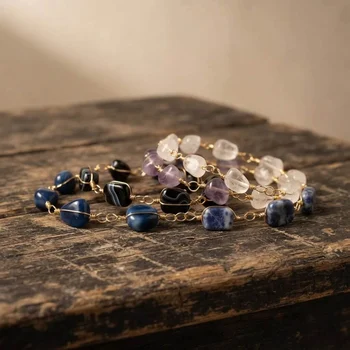 pulseira pedras roladas
