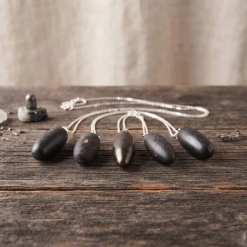 Pingente Shiva Lingam Preto – Prateado1