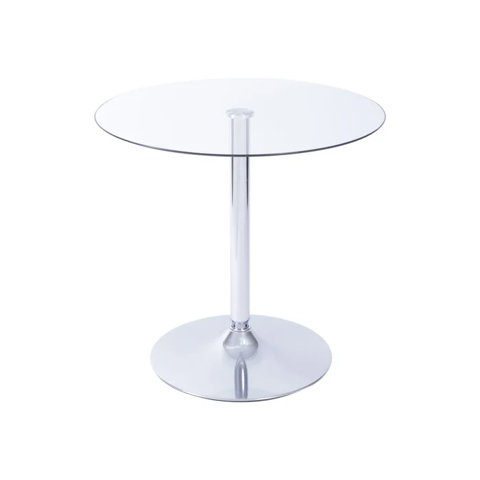 Mesa Lateral Apollo com Tampo De Vidro e Base Cromada (big)