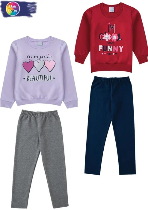 Malwee Conjunto Beautiful Funny Moletom Flanelado (0)