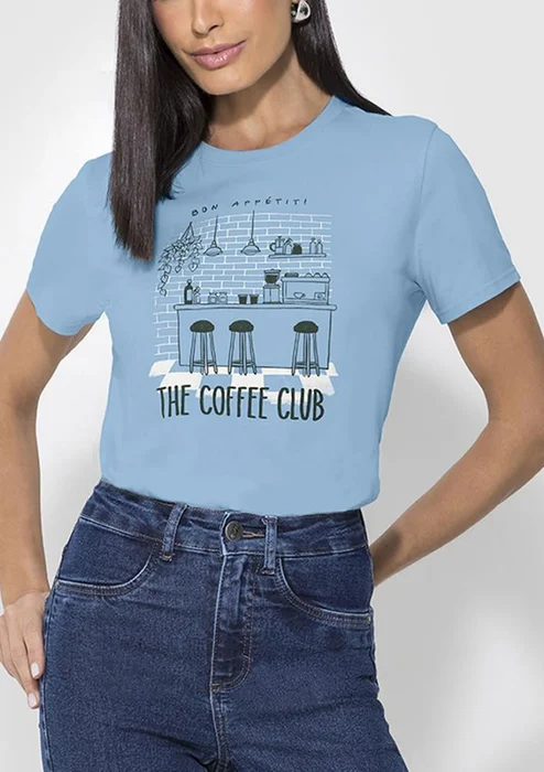 Malwee T-Shirt Feminina Slim The Coffee Club Algodão (0)