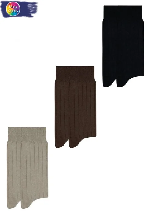 Mash Kit 2 Pares Meia Casual Cano Longo Canelada 39/43 (0)