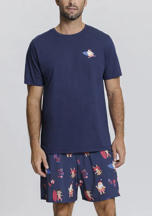 Mensageiro dos Sonhos Pijama Manga Curta Adulto Algodão Liganete de Natal (0)