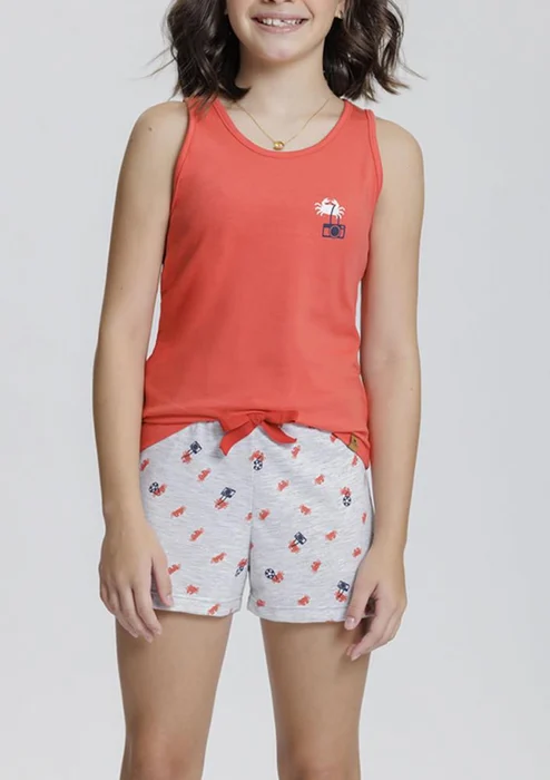 Mensageiro dos Sonhos Pijama Regata Menina Caranguejo (0)