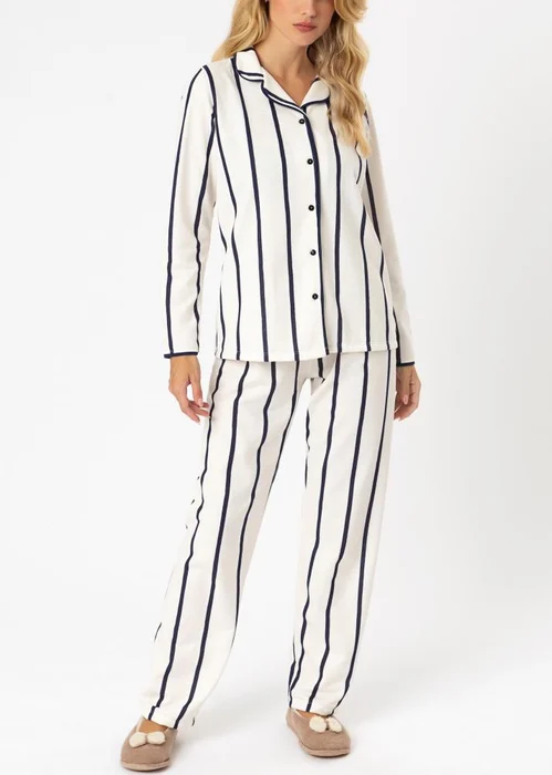 Lua Cheia Pijama Feminino Americano Listrado Moletinho Flanelado (0)