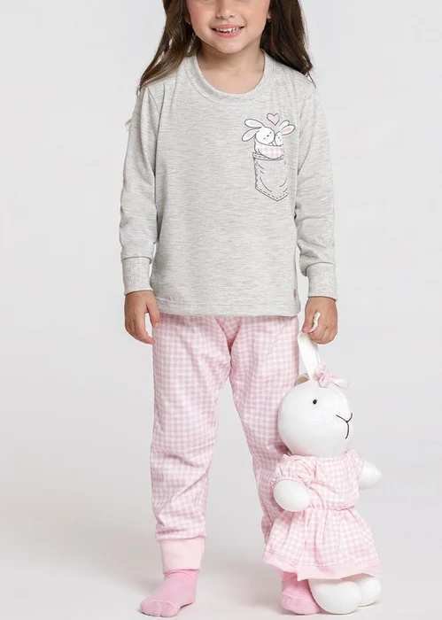 Mensageiro dos Sonhos Pijama Meia Malha Fofura Menina Toddler (0)