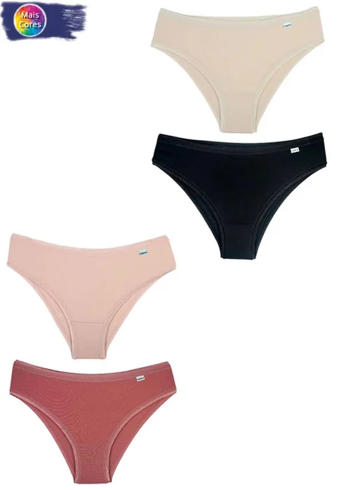 DelRio Kit 02 Calcinhas Biquini Modal Fio Brilhante (0)
