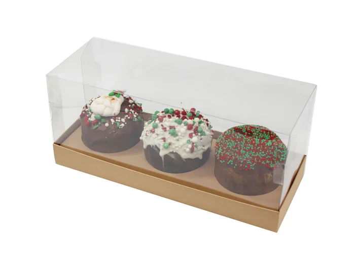 05 - Caixas trio degustação para 3 Mini Panetone 80g - Kraft (big)