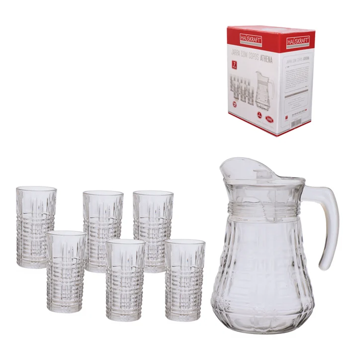 Conjunto Jarra de Vidro 1 Litro 6 Copos Athena (big)
