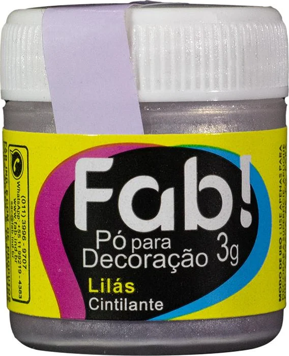 Pó para Decoração Lilás 3g Fab