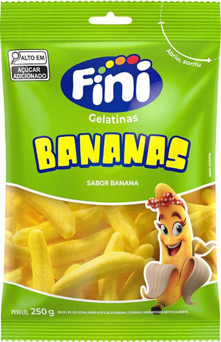 Bala Gelatina Bananas 250g Fini