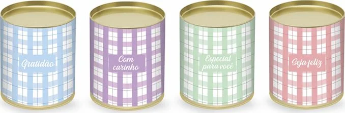 Lata P/Doces Xadrez Candy 11x9,1Cm 1 Uni Carber