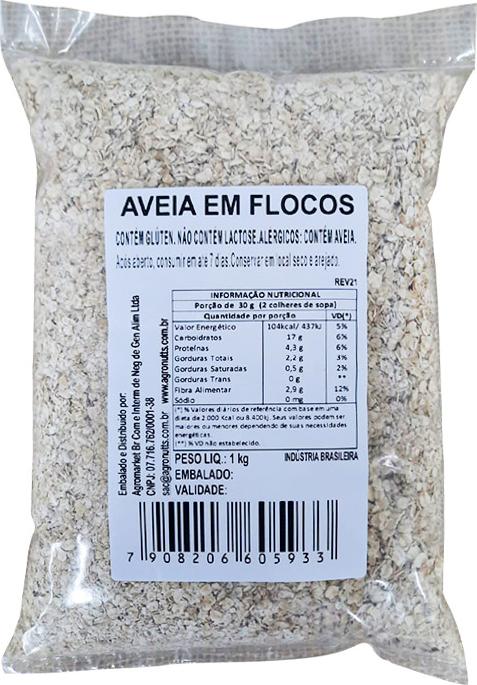 Aveia em Flocos 1Kg Agronutts