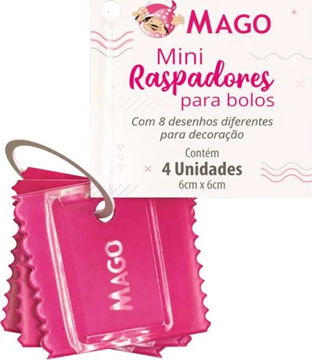 Jogo de Mini Raspadores Rosa com 4 unidades Mago