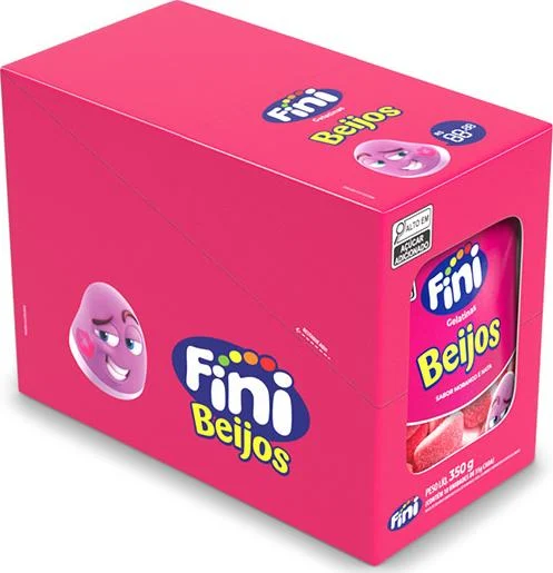 Bala Gelatina Beijos 10x35g Fini