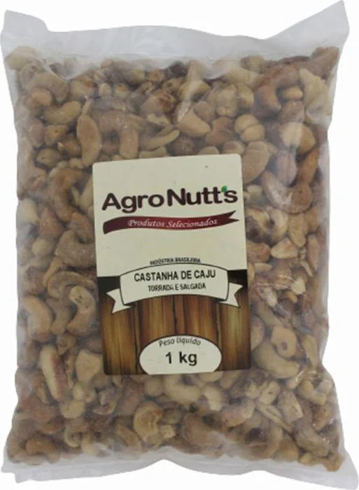 Castanha de Cajú Torrada Salgada 1Kg Agronuts