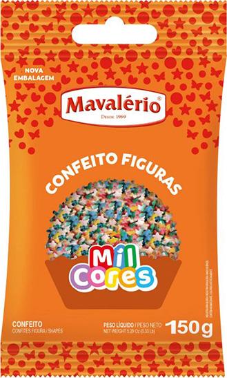 Confeito Figura Estrelinhas Mil Cores 150g Mavalério