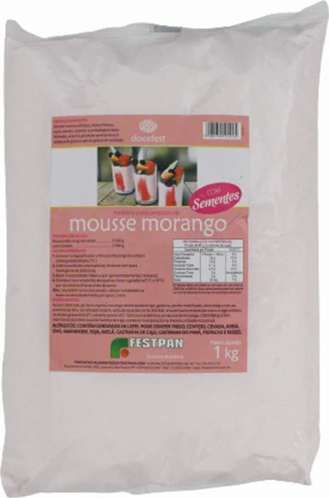 Pó P/Mousse Morango 1Kg Docefest - Festpan